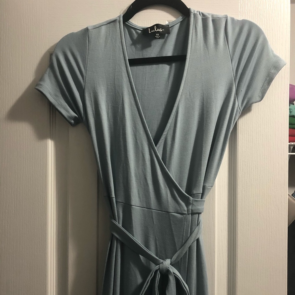 Lulus Maxi Wrap Dress XS Light Blue Worn Once!